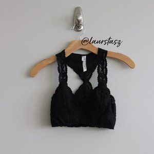 Free People Galloon Black Lace Bralette XS